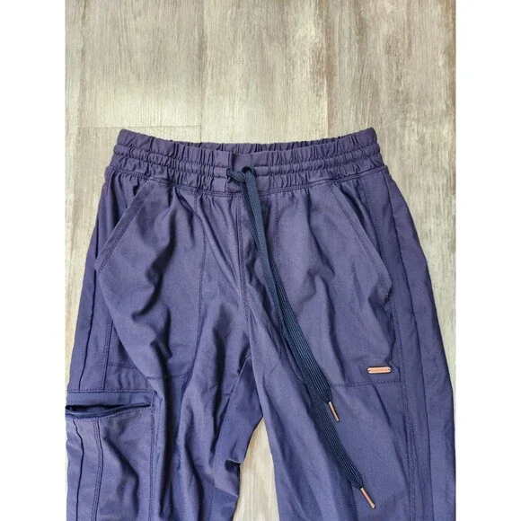 Cherokee Infinity Scrub Pants Womens XS Petite Navy Jogger 5 Pocket Stretch EUC - Picture 2 of 10